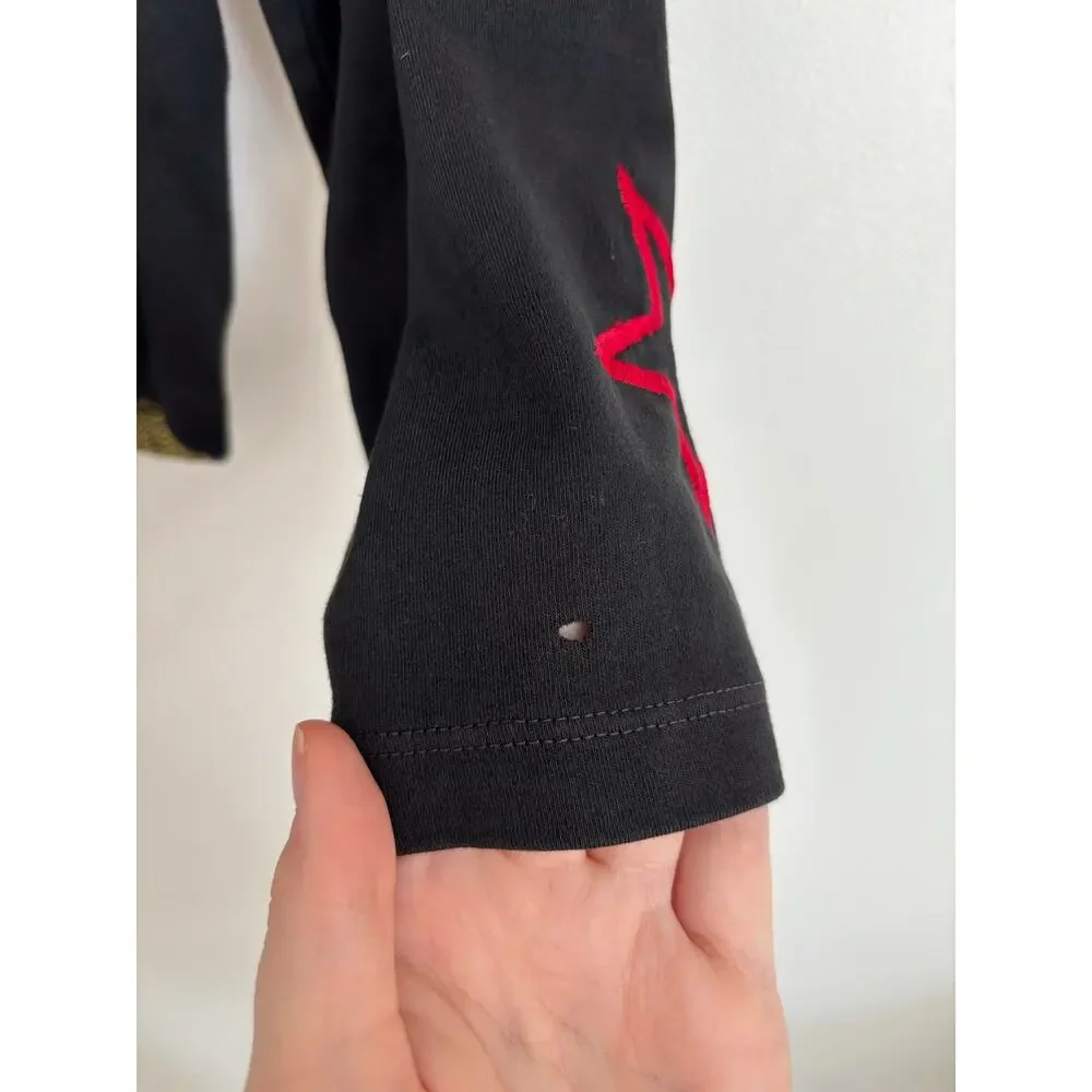 Black Red Vintage Michael Simon Christmas Patchwork Cardigan S